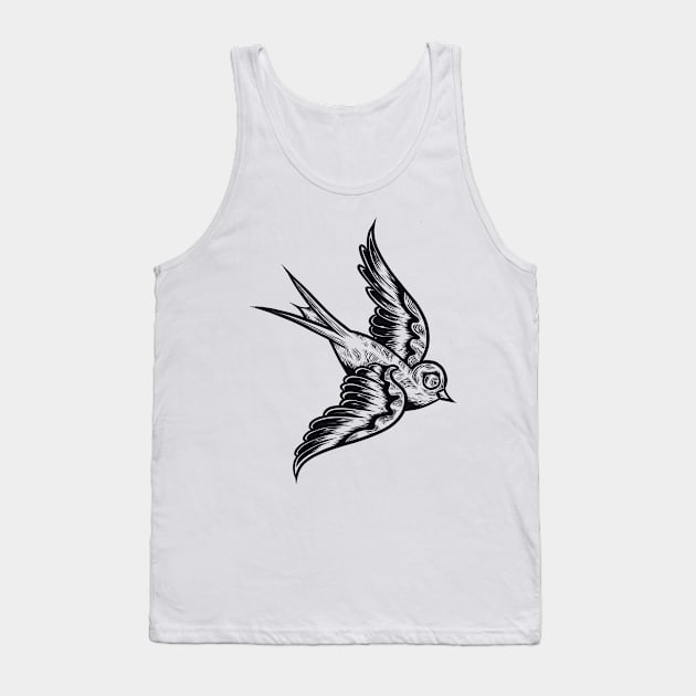 Swallow bird Tank Top by Adorline